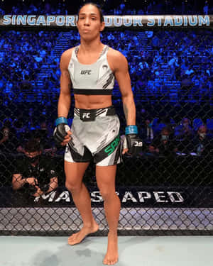Taila Santos Standing Inside The Octagon Wallpaper