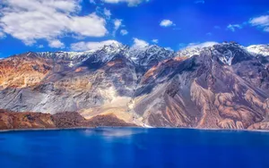 Tajikistan Blue Lake And Sky Wallpaper