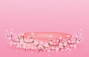 Take A Break And Enjoy The View Of The Japanese Sakura Season With A Computer Backdrop Wallpaper