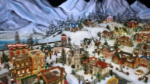 Take A Trip To A Magical Christmas Village Wallpaper