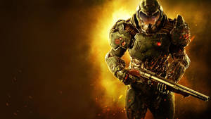 Take On The Role Of An Unstoppable Force Of Destruction In Doom Wallpaper