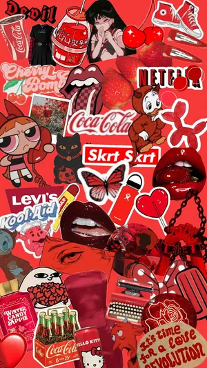 Take Your Day In Stride With This Beautiful And Calming Red Cute Aesthetic. Wallpaper