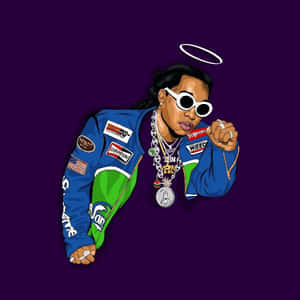 Takeoff Kirsnick Khari Ball Cartoon Rappers Wallpaper