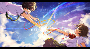 Taki Reaching Mitsuha Your Name Anime 2016 Wallpaper