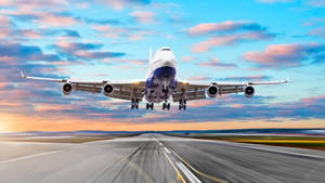 Taking Off From The Runway Wallpaper
