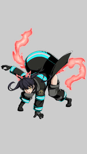 Tamaki Fire Force Pose Wallpaper