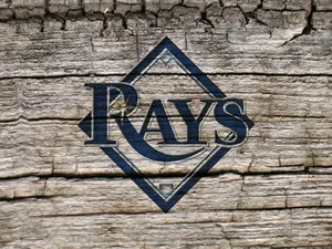 Tampa Bay Rays Logo In Old Wood Wallpaper