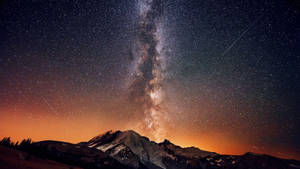Tangerine Horizon Of The Milky Way Wallpaper