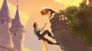 Tangled Flynn Climbing Wallpaper