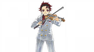 Tanjiro Strumming His Violin Wallpaper