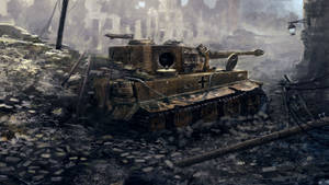 Tank In Ruins Wallpaper