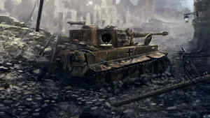 Tank In Ruins Wallpaper