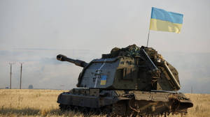 Tank With The Ukraine Flag Wallpaper