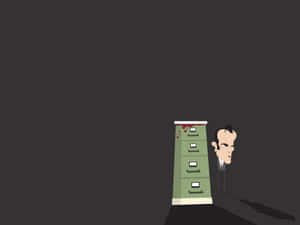 Tarantino Inspired File Cabinet Cartoon Wallpaper