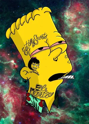 Tattooed Bart Simpson Trippy Wallpaper