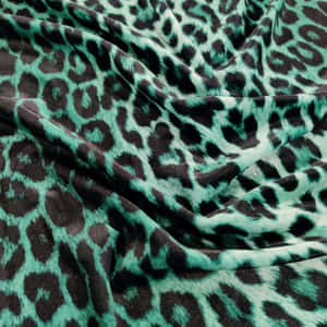 Teal Black Leopard Print Fabric Wallpaper