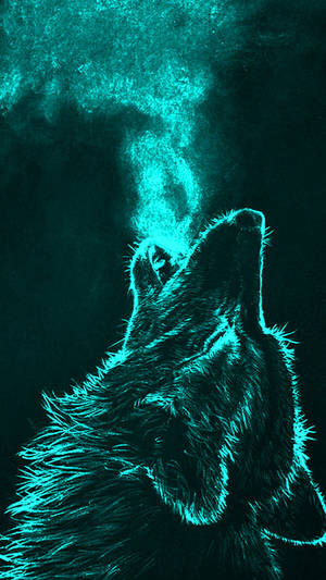 Teal Breath Of The Wolf Wallpaper