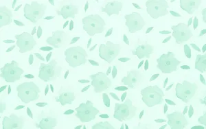 Teal Desktop Minimalist Flower Art Wallpaper