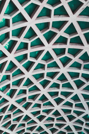 Teal Hexagon Pattern Wallpaper