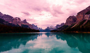 Teal Lake Hd Landscape Desktop Wallpaper