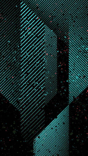 Teal Trapezoid Pattern Wallpaper