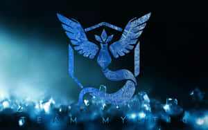 Team Mystic Logo With Blue Wings Wallpaper