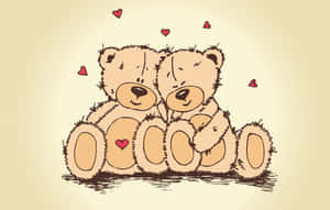 Teddy Bears Cute Valentines Digital Artwork Wallpaper