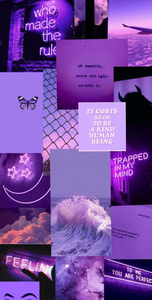 Teen Angst Purple Collage Wallpaper