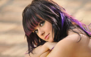 Teen Girl Model Purple Hair Wallpaper