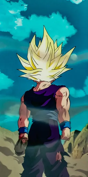 Teen Gohan Muscled Body Wallpaper