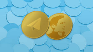 Telegram App Icon Gold Coins Wallpaper