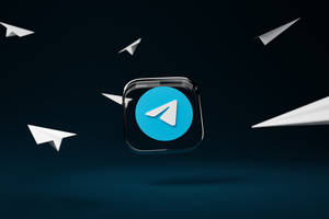 Telegram Flying Paper Planes Logo Wallpaper