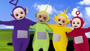 Teletubbies Characters Welcoming Wallpaper