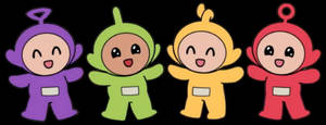 Teletubbies Smiling Together Wallpaper