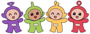 Teletubbies Smiling Together Wallpaper