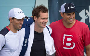 Tennis Legends Bob Bryan And Andy Murray In Intense Face-off Wallpaper