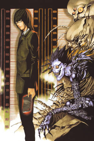 Teru And Ryuk From Death Note Phone Wallpaper
