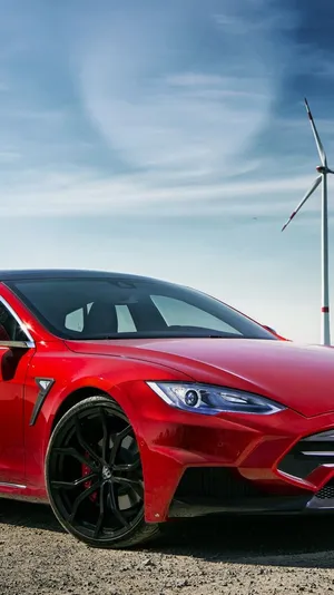 Download free Tesla Model S Cityscape Wallpaper 