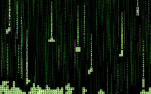 Tetris In Matrix Screen Wallpaper