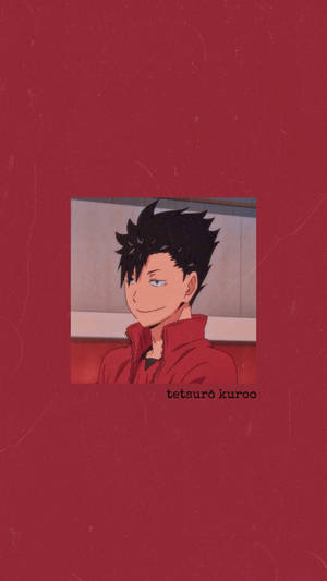 Tetsuro Kuroo Red Portrait Wallpaper