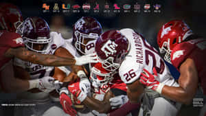 Texas Am Players During Game Wallpaper