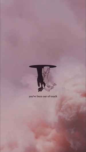 Text Pink Clouds Aesthetic Mood Wallpaper