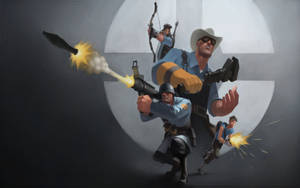 Tf2 In Gray Background Wallpaper
