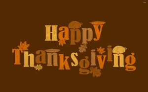 Thanksgiving Aesthetic Greeting With Leaves Wallpaper