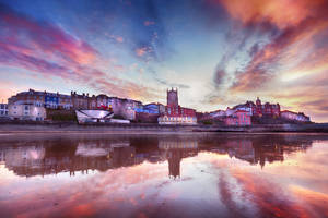 The Ablaze Skies Of Cromer, North Norfolk, England Wallpaper