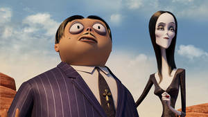 The Addams Family 2 Morticia Behind Gomez Wallpaper