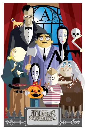 The Addams Family Colorful Art Wallpaper
