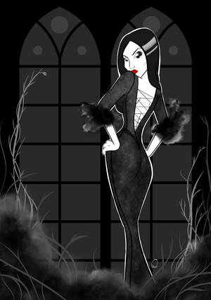 The Addams Family Sexy Morticia Wallpaper