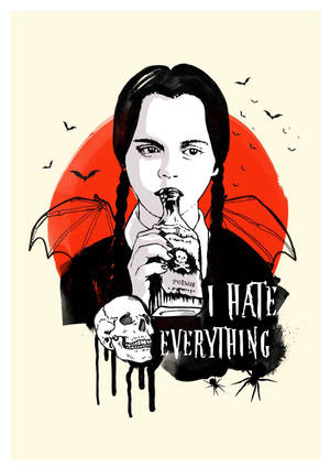 The Addams Family Wednesday Art Wallpaper