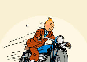 The Adventures Of Tintin On A Motorcycle Wallpaper